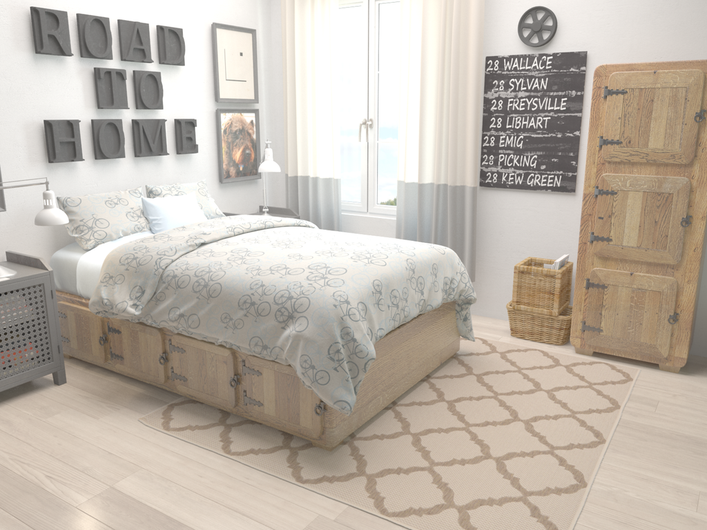 Outdoor Raised Trellis Rug - The Nifty Decor