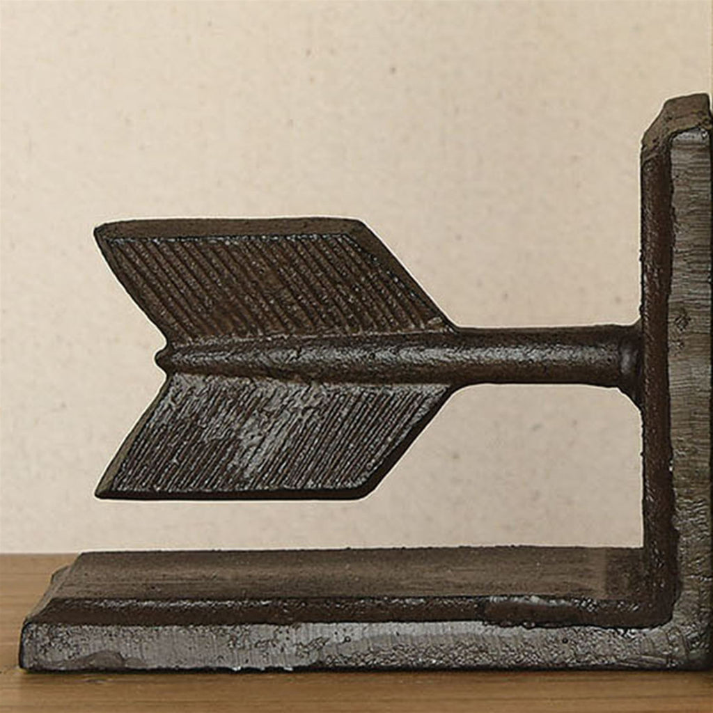 Arrow Cast Iron Bookends - Brown - The Nifty Decor