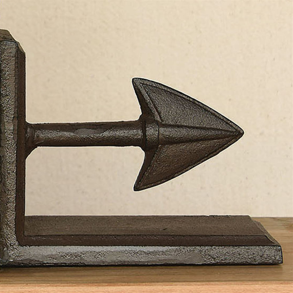 Arrow Cast Iron Bookends - Brown - The Nifty Decor
