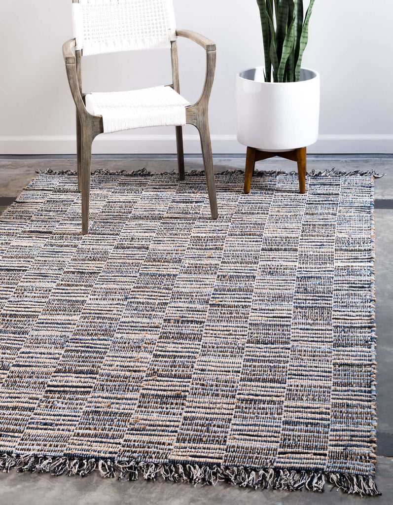 Checkered Chindi Jute Rug - The Nifty Decor