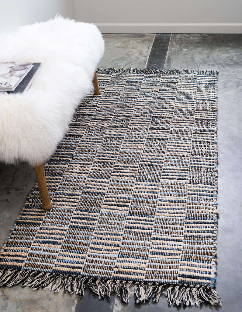 Checkered Chindi Jute Rug - The Nifty Decor