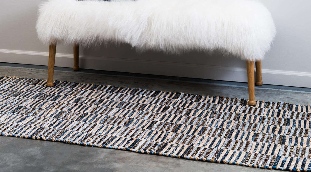Checkered Chindi Jute Rug - The Nifty Decor