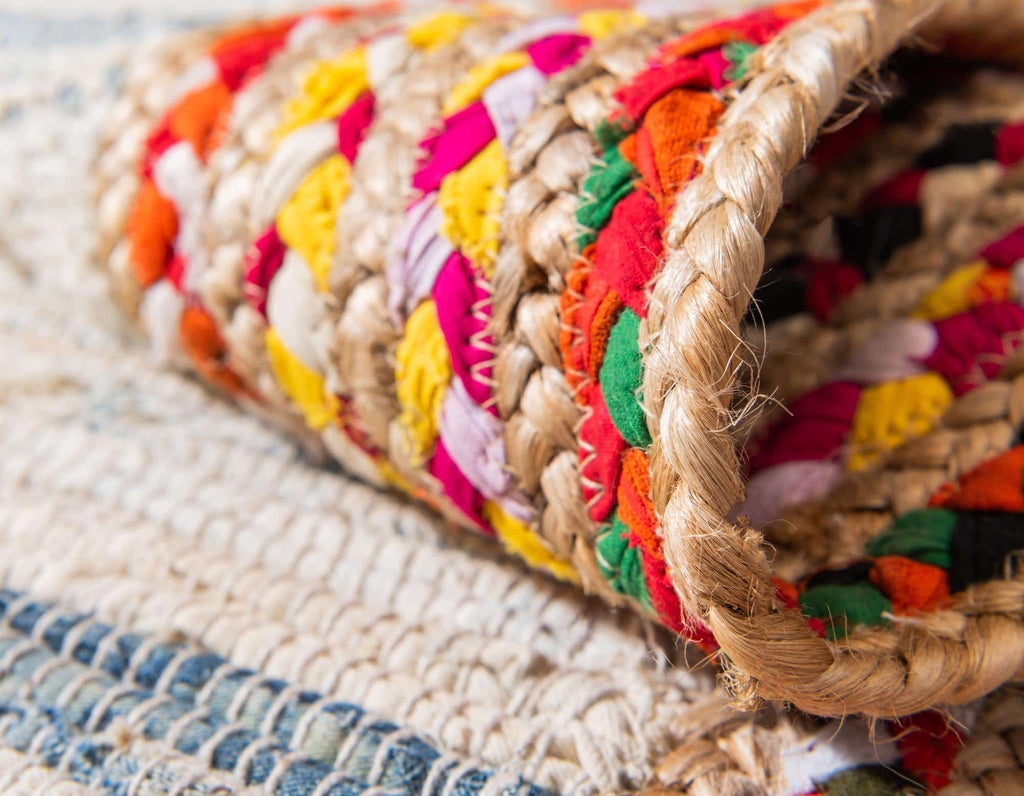 Striped Chindi Jute Rug - The Nifty Decor