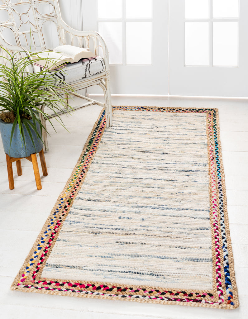 Striped Chindi Jute Rug - The Nifty Decor