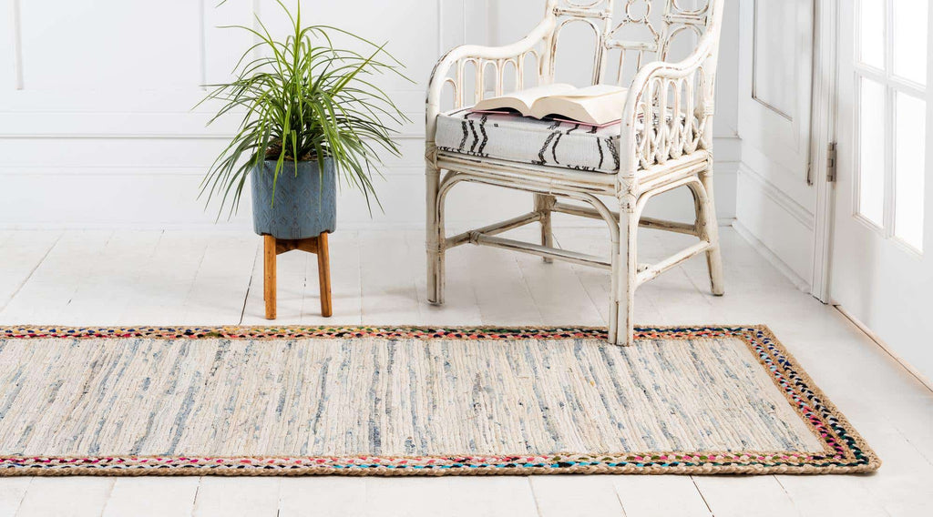 Striped Chindi Jute Rug - The Nifty Decor