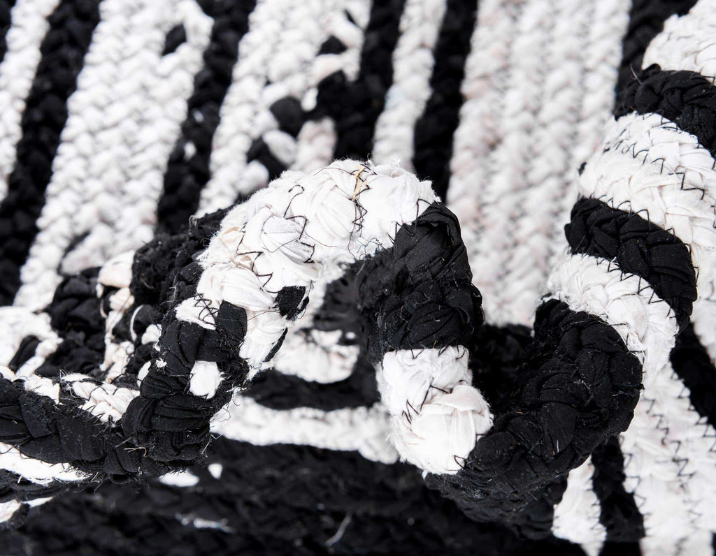 Braided Chindi Rug Black/White - The Nifty Decor
