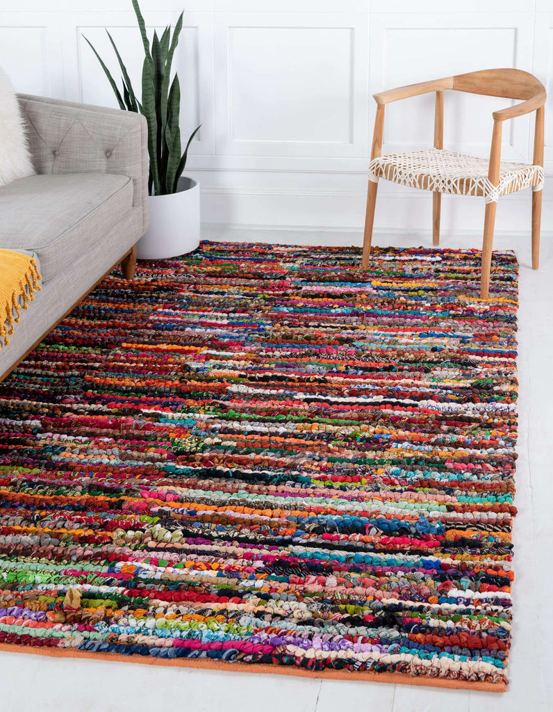 Multi-Striped Braided Chindi Rug - The Nifty Decor