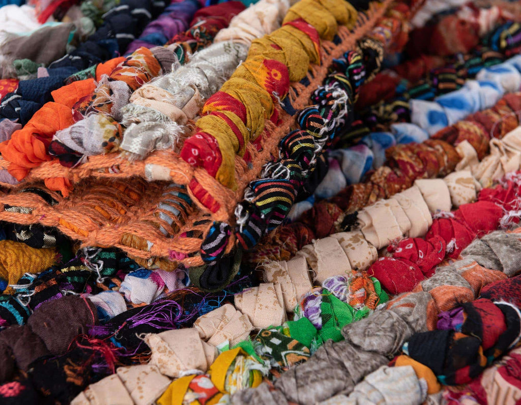 Multi-Striped Braided Chindi Rug - The Nifty Decor