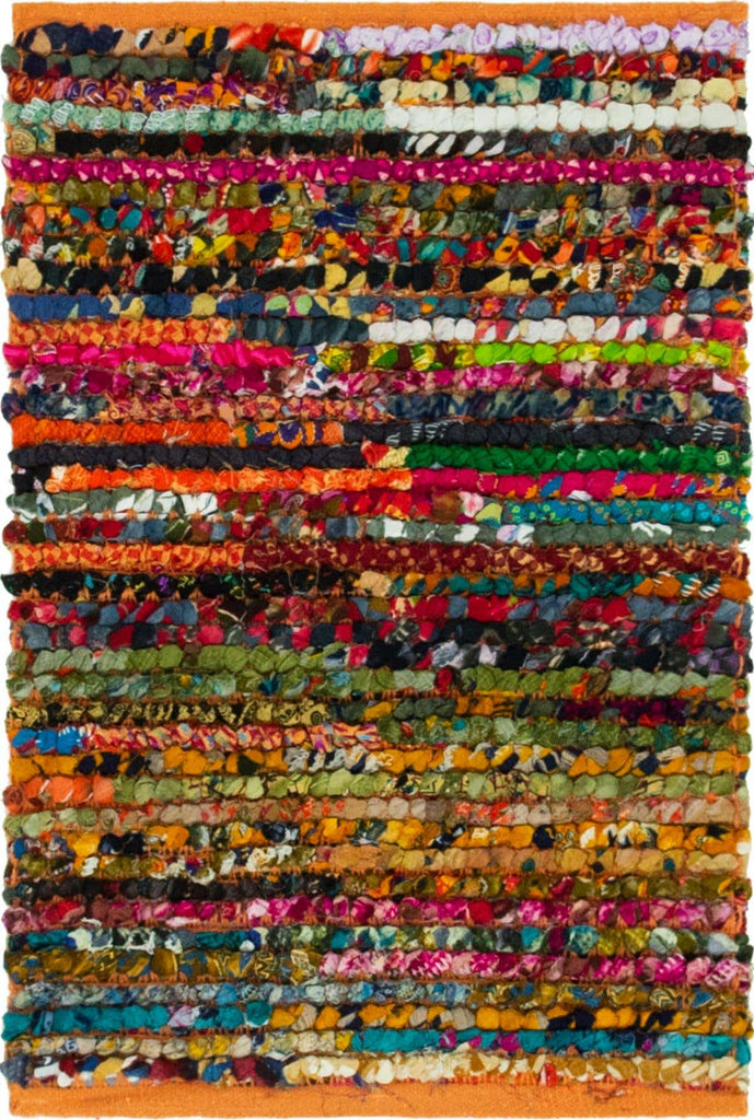 Multi-Striped Braided Chindi Rug - The Nifty Decor
