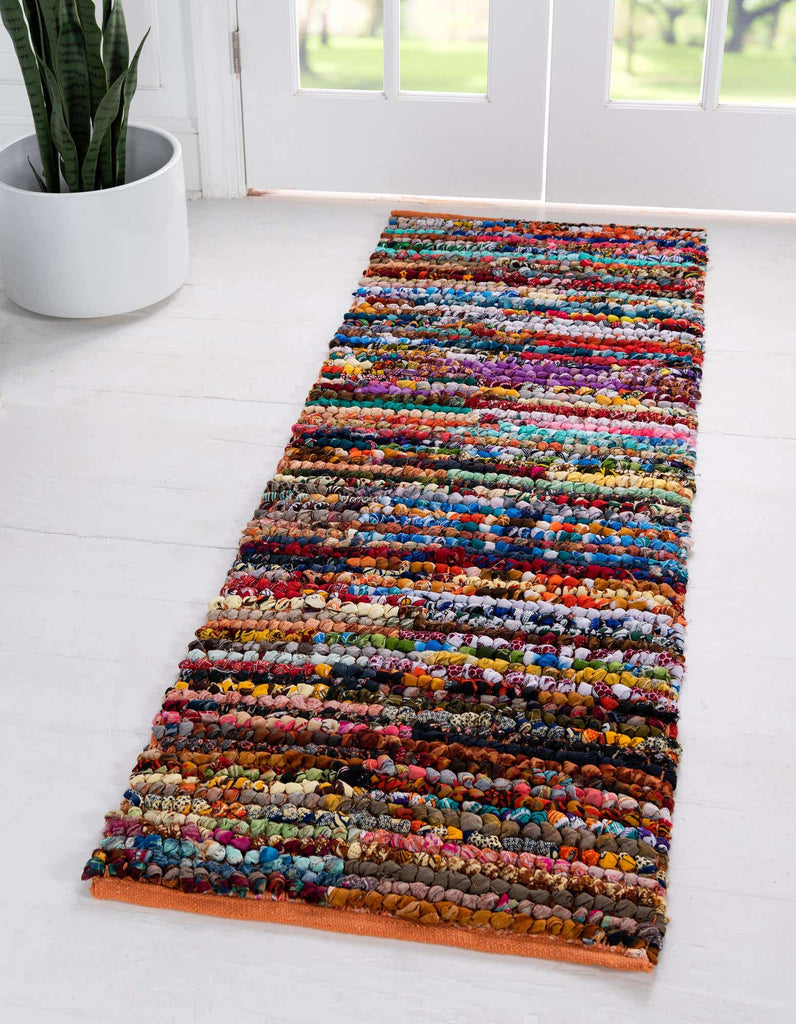 Multi-Striped Braided Chindi Rug - The Nifty Decor