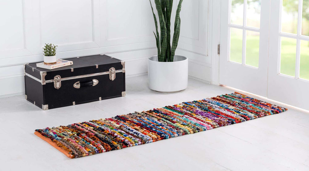 Multi-Striped Braided Chindi Rug - The Nifty Decor