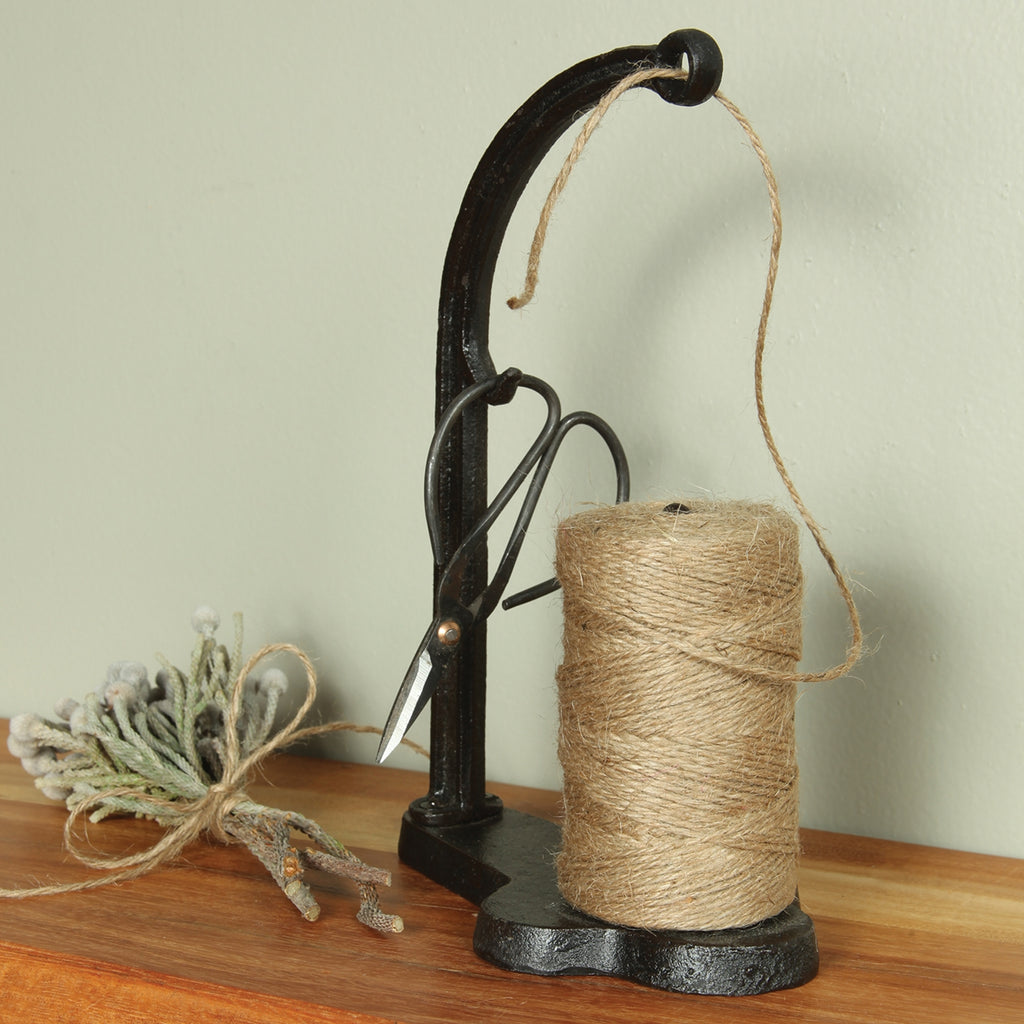 Antique Black Cast Iron Jute Dispenser - Bombay Mercantile