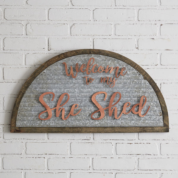 Galvanized She Shed Sign - The Nifty Decor