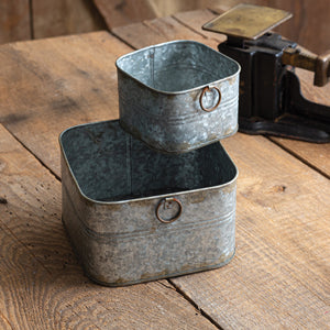 Small Square Buckets, Set of 2 - The Nifty Decor