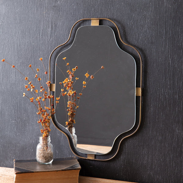 Powder Room Notched Corner Mirror - Bombay Mercantile