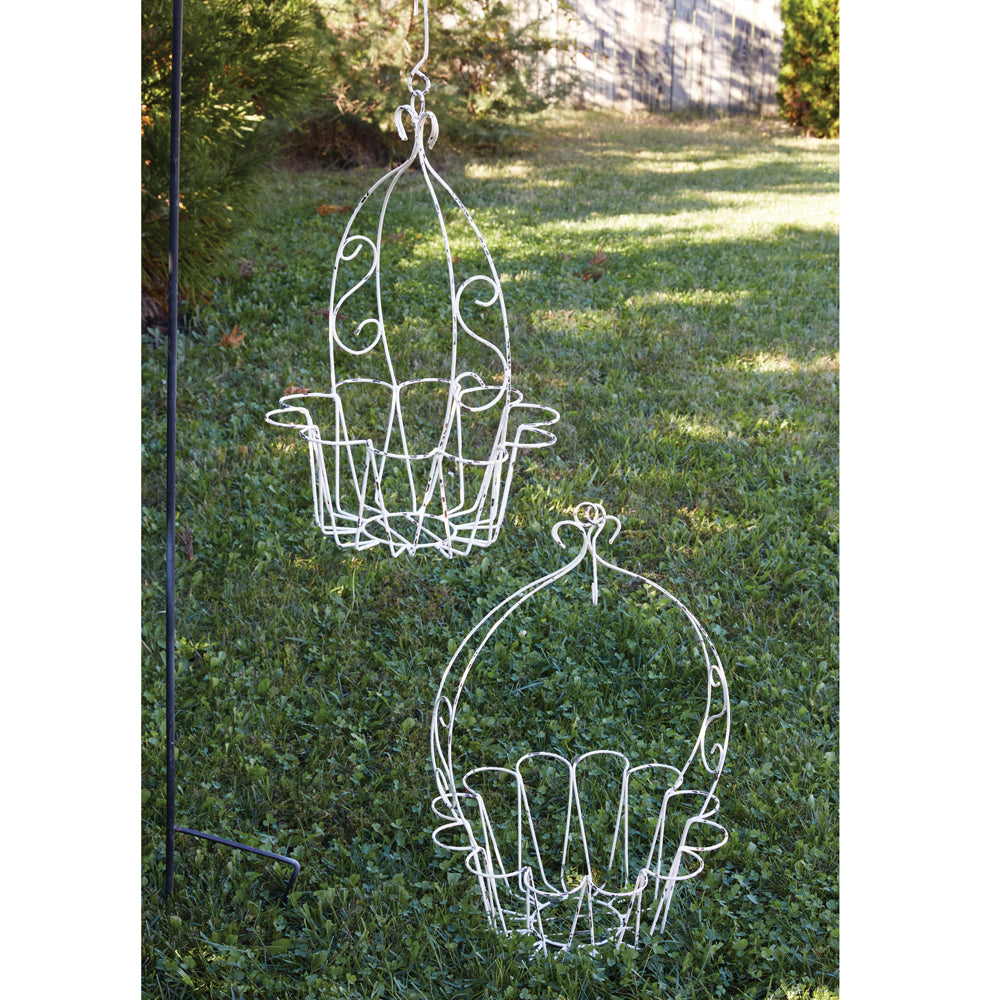 Set of Two Wire Flower Hanging Baskets - Bombay Mercantile