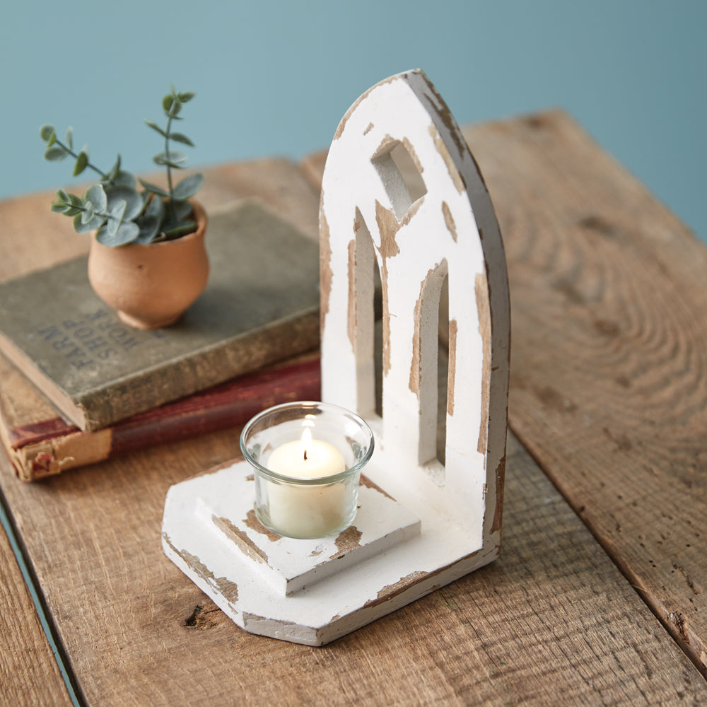 Distressed Arch Votive Candle Holder - Bombay Mercantile
