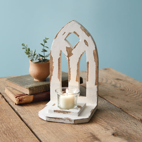 Distressed Arch Votive Candle Holder - Bombay Mercantile