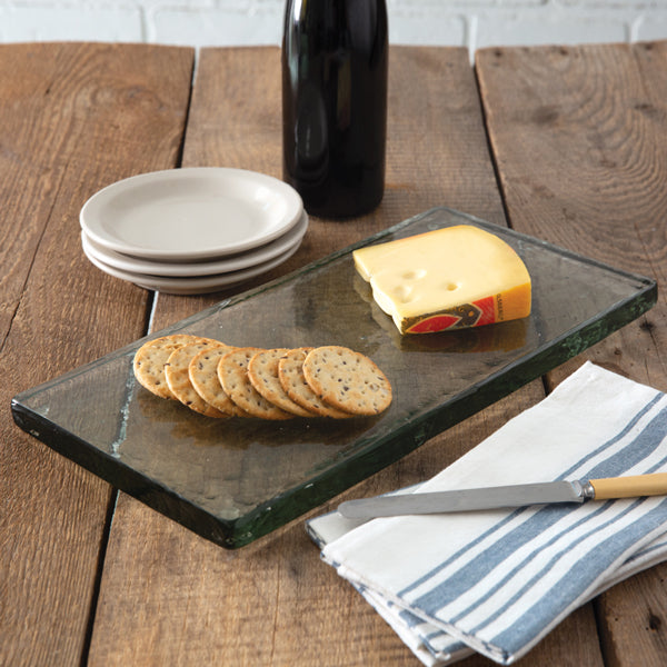 Blocked Glass Cheese Board - Bombay Mercantile