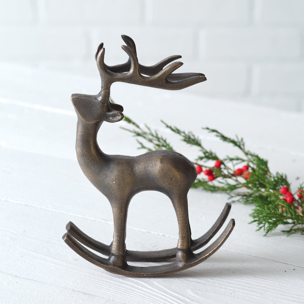 Tabletop Rocking Reindeer - Bombay Mercantile