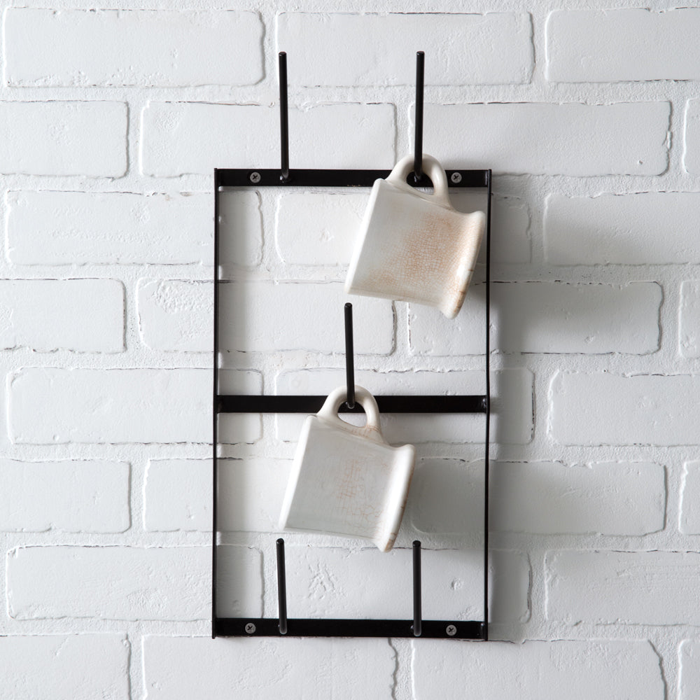 Metal Wall Mug Rack - Black - Bombay Mercantile