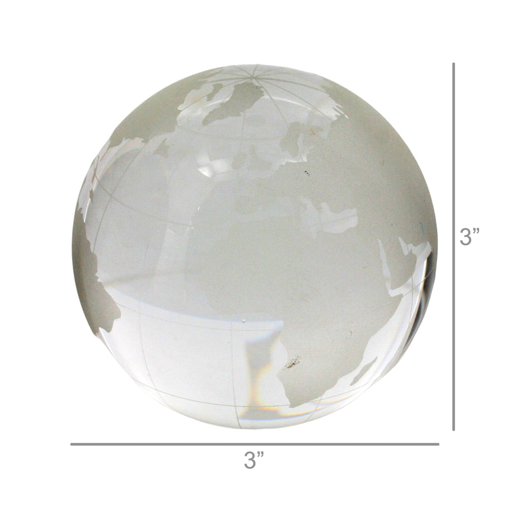 Large Clear Etched Glass Globe - Bombay Mercantile