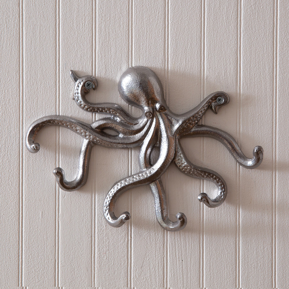 Metal Octopus Wall Hooks - Set of 2 - Bombay Mercantile