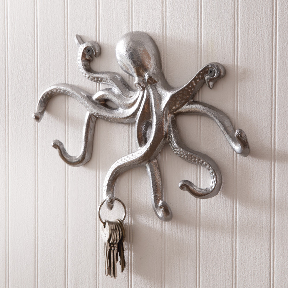 Metal Octopus Wall Hooks - Set of 2 - Bombay Mercantile