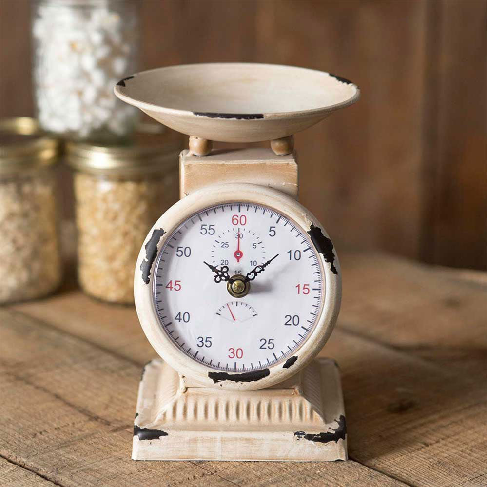 Small Kitchen Scale Clock - The Nifty Decor