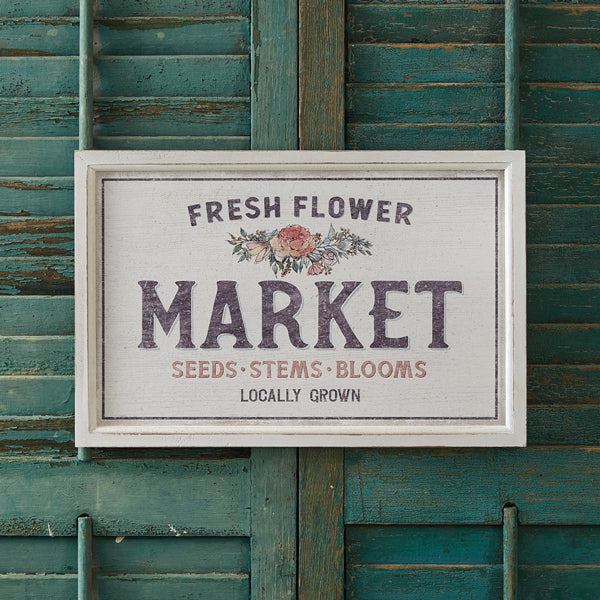 Locally Grown Flower Market Framed Sign - The Nifty Decor