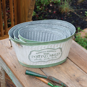 Rustic Potting Shed Buckets, Set of 3 - The Nifty Decor