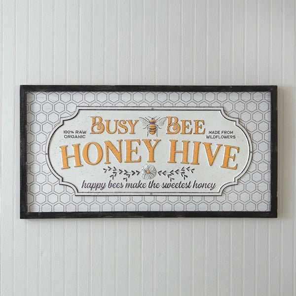 Busy Bee Honey Hive Wall Sign - The Nifty Decor