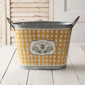 Busy Bee Hive Galvanized Bucket - The Nifty Decor