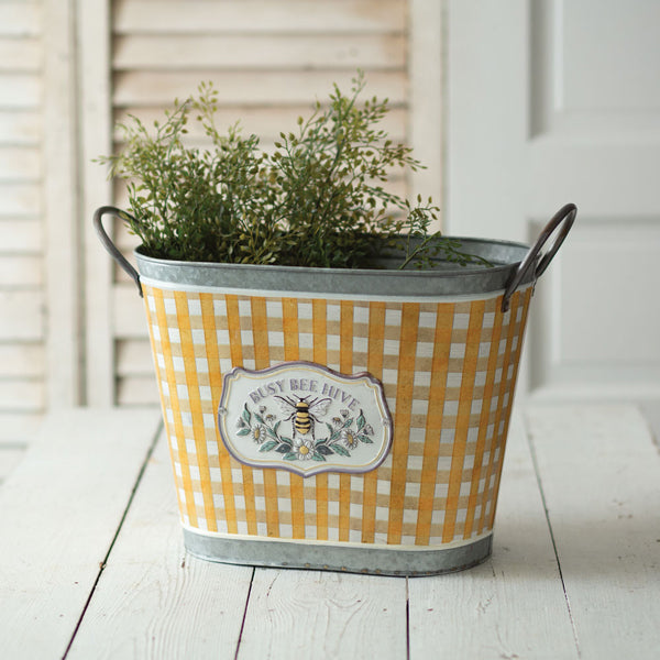 Busy Bee Hive Galvanized Bucket - The Nifty Decor
