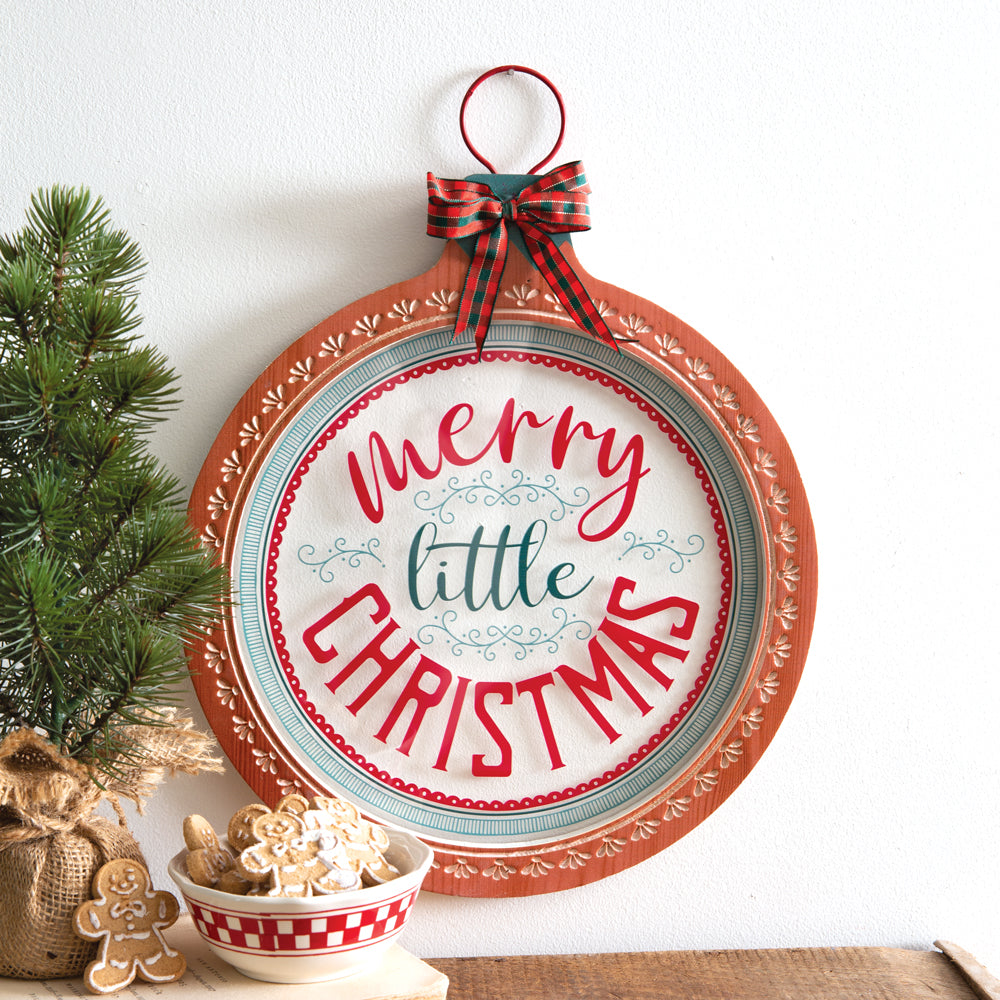 Merry Little Christmas Ornament Sign - Bombay Mercantile