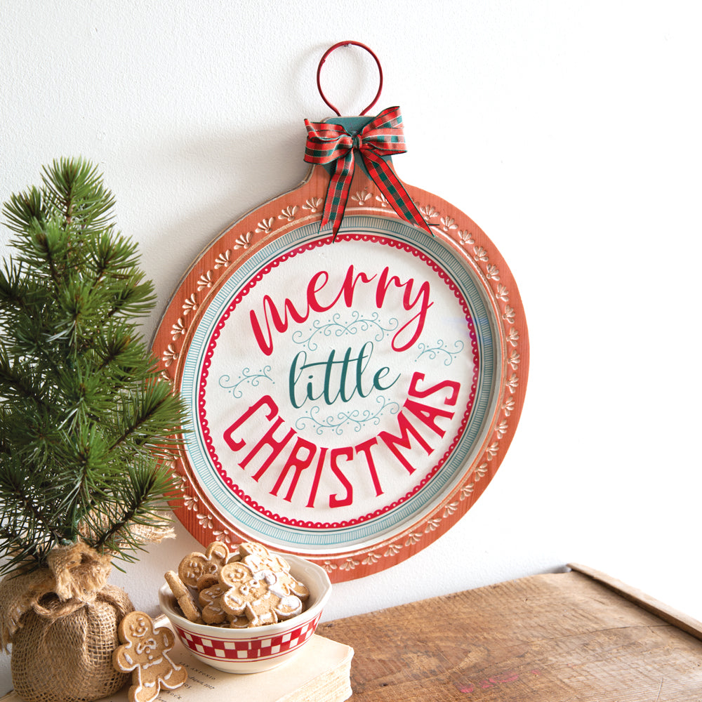 Merry Little Christmas Ornament Sign - Bombay Mercantile