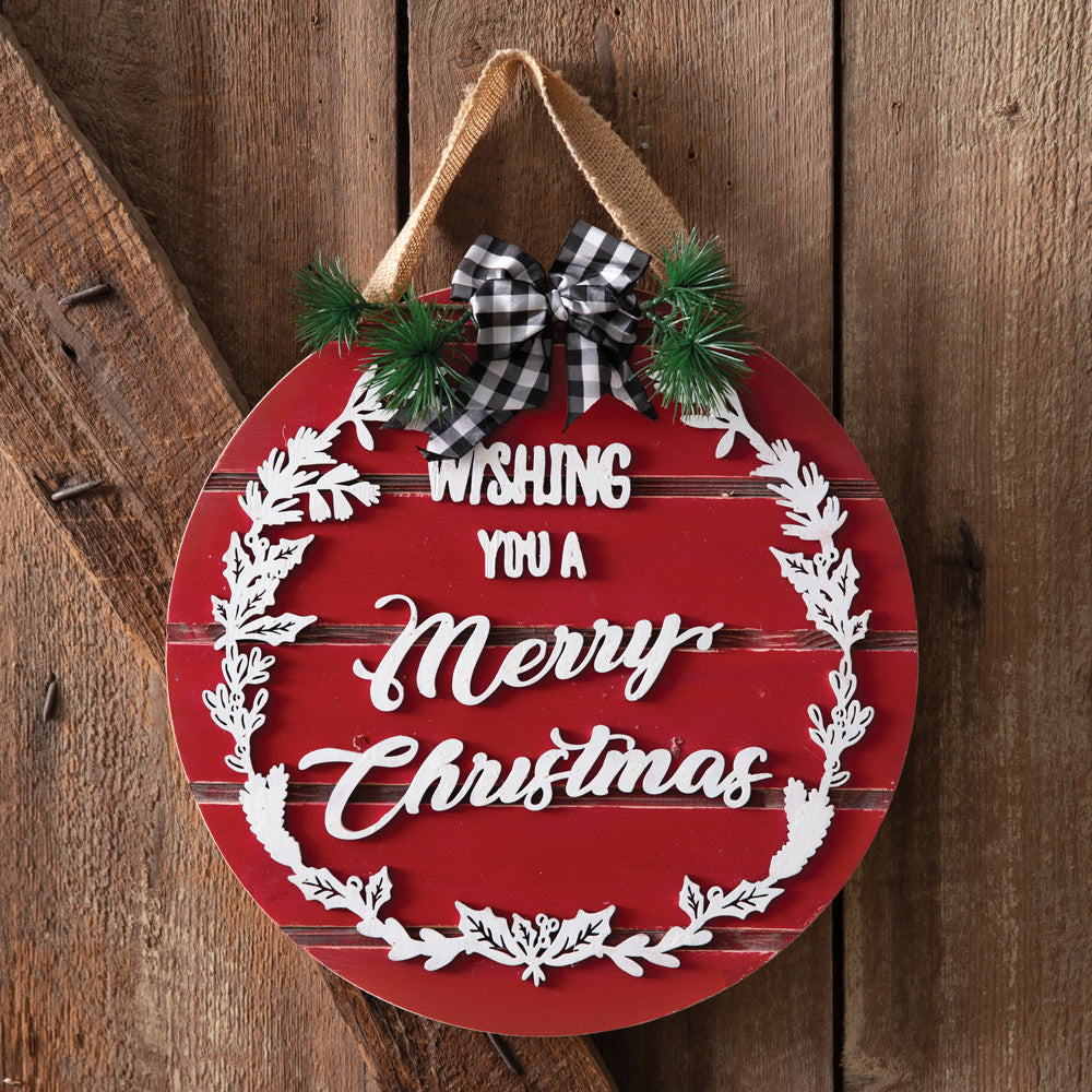 Wishing You A Merry Christmas Ornament Sign - Bombay Mercantile