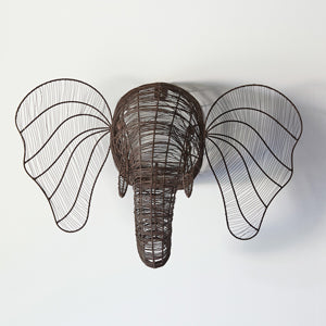Wire Elephant Wall Mount Head - The Nifty Decor