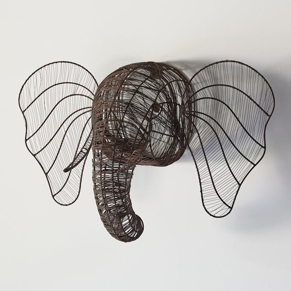 Wire Elephant Wall Mount Head - The Nifty Decor