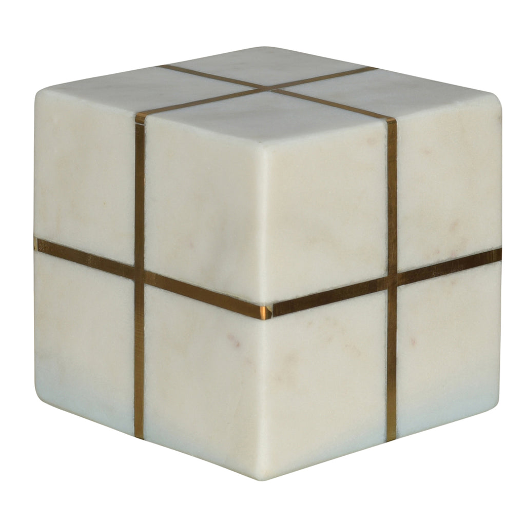 Brass & Marble Aperture cube - Bombay Mercantile