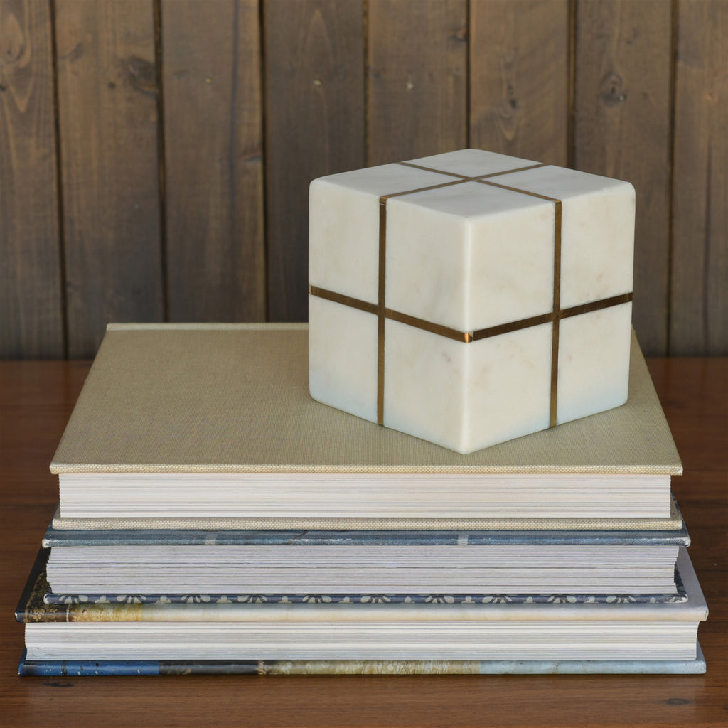 Brass & Marble Aperture cube - Bombay Mercantile