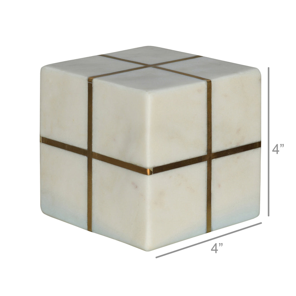 Brass & Marble Aperture cube - Bombay Mercantile