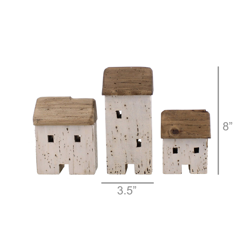 Kelso Wood Cottages, Set of 3 - Natural Wood - The Nifty Decor