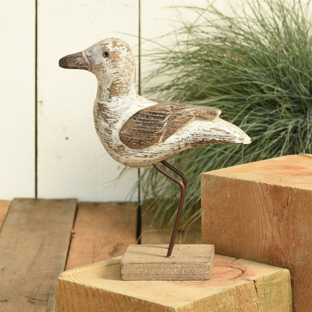 Kelso Wood Seagull - Lrg - White & Natural Wood - The Nifty Decor