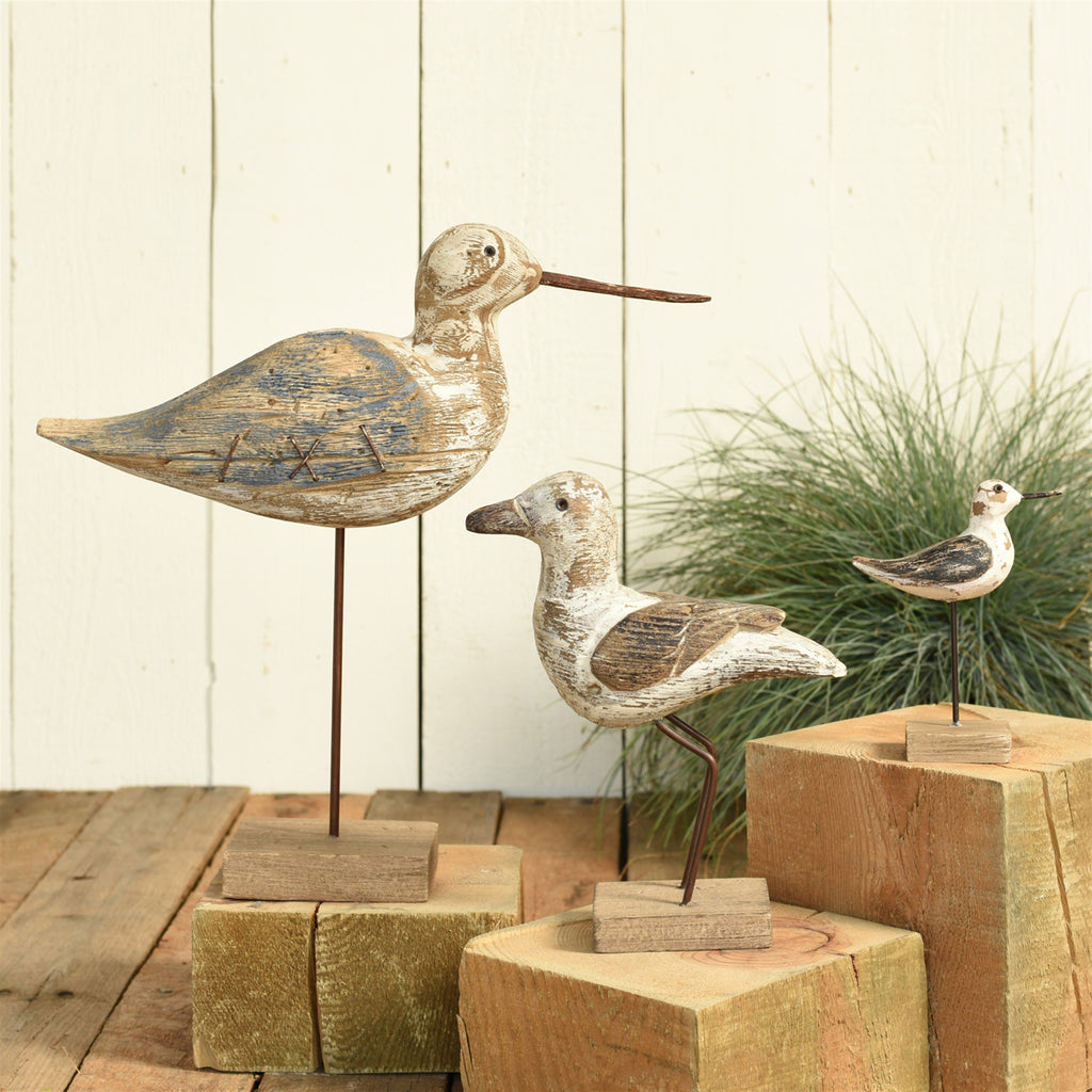 Kelso Wood Seagull - Lrg - White & Natural Wood - The Nifty Decor
