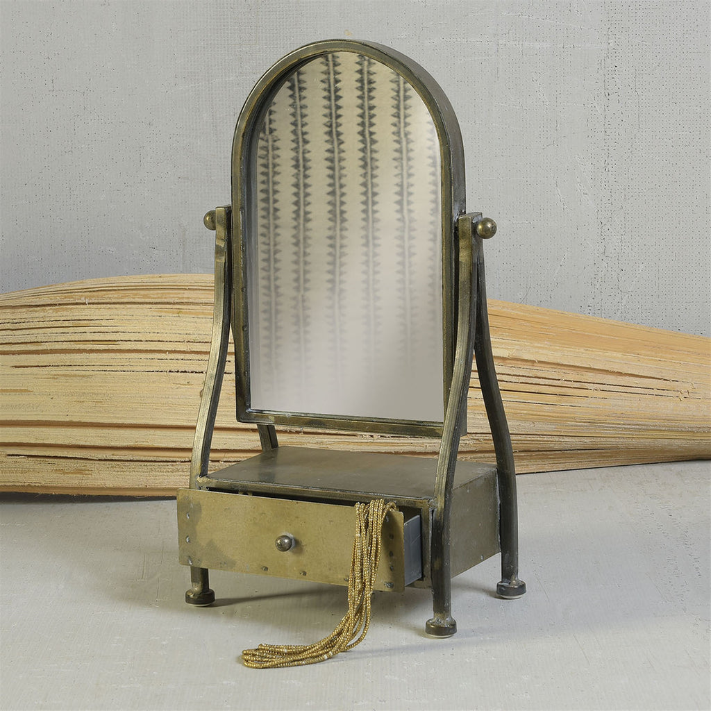 Metal Vanity Mirror with Drawer - The Nifty Decor