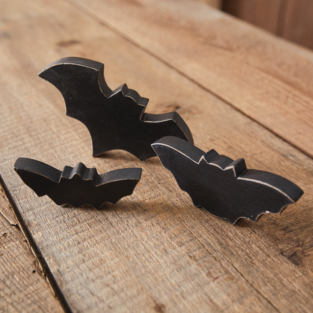 Set of Three Wood Tabletop Bats - Bombay Mercantile