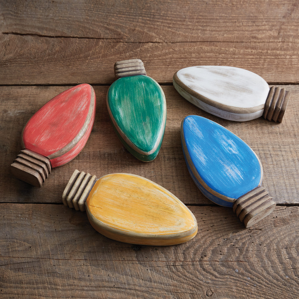 Set of Five Tabletop Christmas Light Figurines - Bombay Mercantile