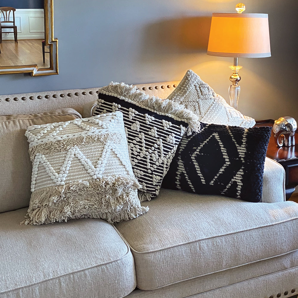 Gaia Hand Woven Throw Pillow - Bombay Mercantile