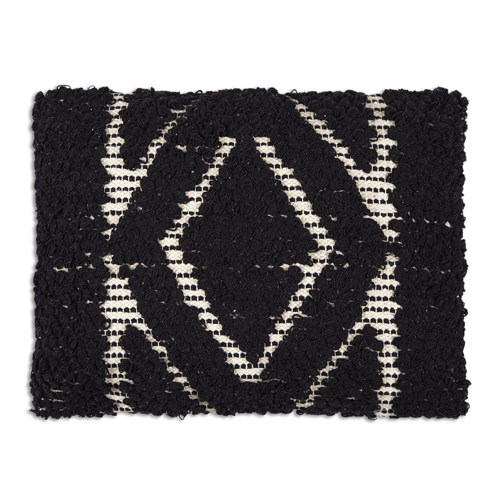 Obsidian Hand Woven Lumbar Pillow - Bombay Mercantile